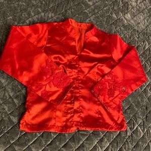 Red satin saree blouse size 38